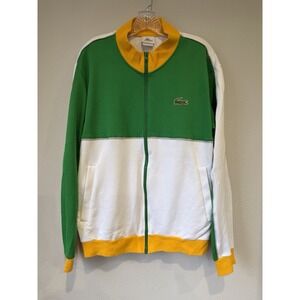 Lacoste Zipup Warm Up Jacket Green And Yellow Size 6 Y2K Athleisure‎ Luxury